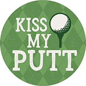"Kiss My Putt" Round Car Coaster - Bulk