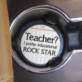 "Educational Rockstar" Round Car Coaster - Bulk