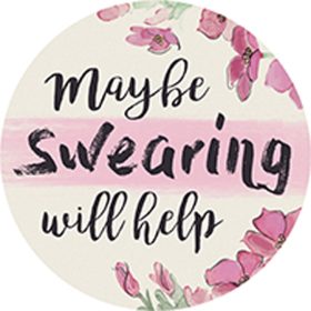 "Swearing Help" Round Car Coaster - Bulk
