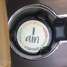 "I Am" Round Car Coaster - Bulk