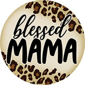 "Blessed Mama Leopard" Round Car Coaster - Bulk