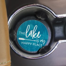 "Blue Lake" Round Car Coaster - Bulk