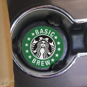 "Basic Brew" Round Car Coaster - Bulk