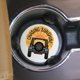 "Chasing Sunshine" Round Car Coaster - Bulk