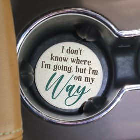 "On My Way" Round Car Coaster - Bulk