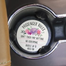 "Passenger Rules" Round Car Coaster - Bulk