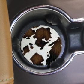 "Cow Hide" Round Car Coaster - Bulk