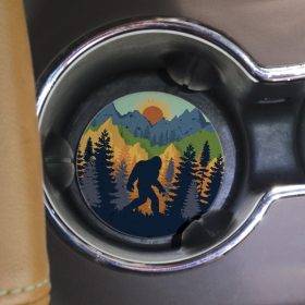"Bigfoot" Round Car Coaster - Bulk