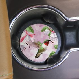 "Nature Hummingbird" Round Car Coaster - Bulk