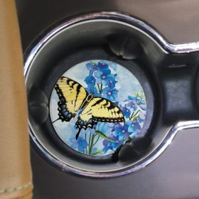 "Nature Swallowtail" Round Car Coaster - Bulk