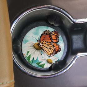 "Nature Monarch" Round Car Coaster - Bulk