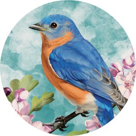 "Nature Bluebird" Round Car Coaster - Bulk