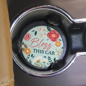 "Bless Car" Round Car Coaster - Bulk