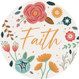 "Floral Faith" Round Car Coaster - Bulk