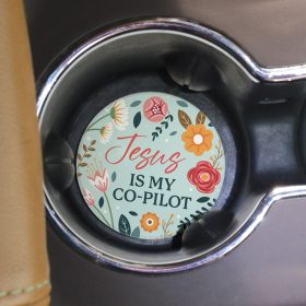 "Jesus Co-Pilot" Round Car Coaster - Bulk