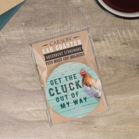 "Out Of My Way" Round Car Coaster - Packaged