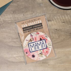 "Floral Mama" Round Car Coaster - Packaged