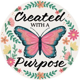"With A Purpose" Round Car Coaster - Packaged
