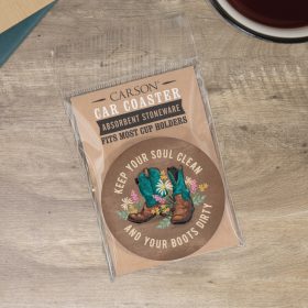 "Soul Clean" Round Car Coaster - Packaged