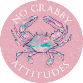 "Crabby Attitude" Round Car Coaster - Packaged