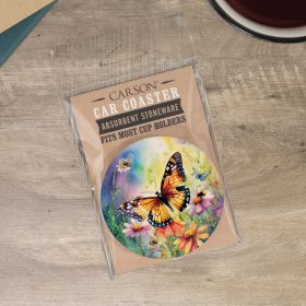 Butterfly Floral Packaged Car Coaster