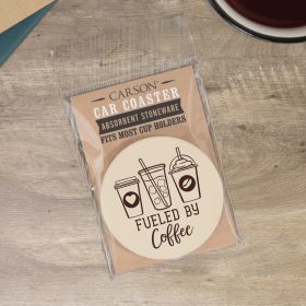 Fueled by Coffee Packaged Car Coaster