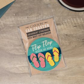 Flip Flops Packaged Car Coaster