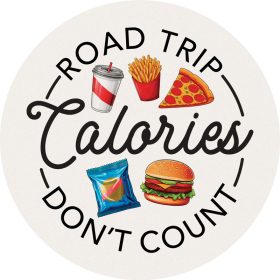 "Road Trip Calories" Car Coaster - Packaged