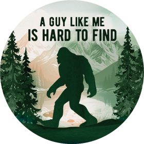 "Find Bigfoot" Round Car Coaster - Packaged