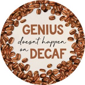 "Decaf" Round Car Coaster - Packaged