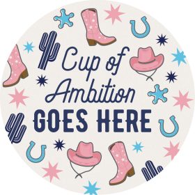 "Cup of Ambition" Round Car Coaster - Packaged