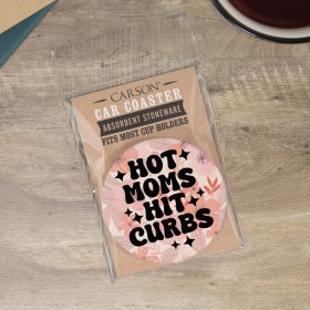 "Hit Curbs" Round Car Coaster - Packaged