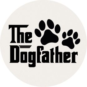 "Dog Father" Round Car Coaster - Packaged