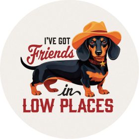 "Dachshund" Round Car Coaster - Packaged