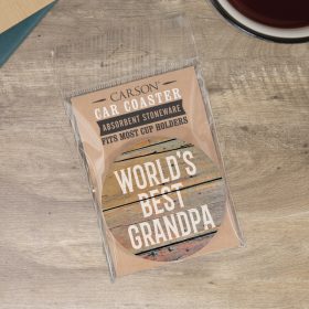 "Grandpa" Round Car Coaster - Packaged