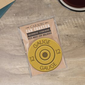 "12 Gauge" Round Car Coaster - Packaged