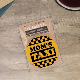 "Mom Taxi" Round Car Coaster - Packaged