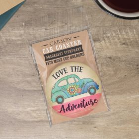 "Love The Adventure" Round Car Coaster - Packaged
