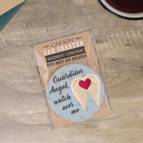 "Guardian Angel" Round Car Coaster - Packaged