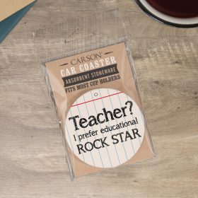 "Educational Rockstar" Round Car Coaster - Packaged