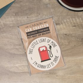 "Light Of Mine" Round Car Coaster - Packaged