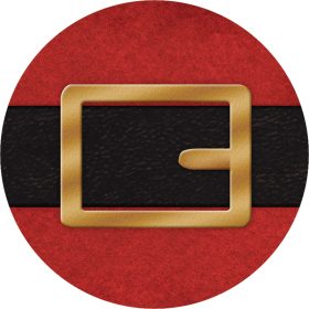 "Santa Buckle" Round Car Coaster  - Packaged