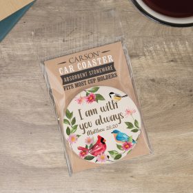 "With You Always" Round Car Coaster - Packaged