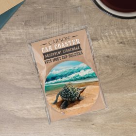 "Turtle" Round Car Coaster - Packaged