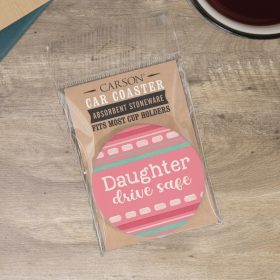 "Daughter" Round Car Coaster – Packaged