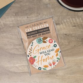 "Lead You Home" Round Car Coaster – Packaged
