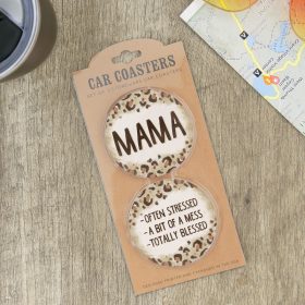 "Mama" Car Coaster Set
