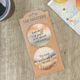 "Each Day/Gift" 2 pc set - Car Coasters