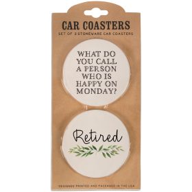 "Retired" 2 pc set - Car Coasters
