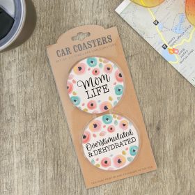 "Mom Life" Car coaster 2 Piece Set